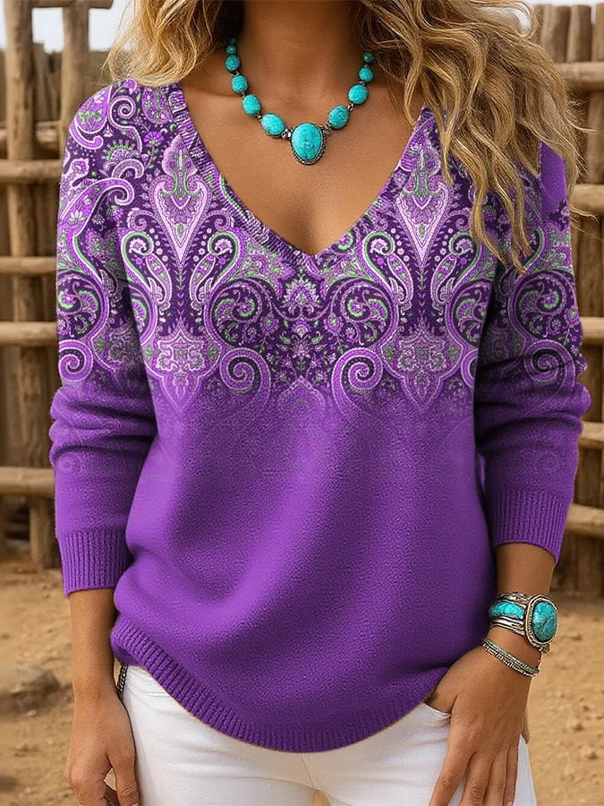 MABEL™ | Western Print Sweater