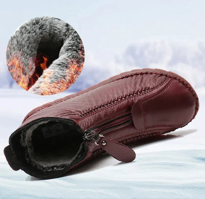 Lorencia™ - Natural leather winter boots with warm lining and non-slip sole