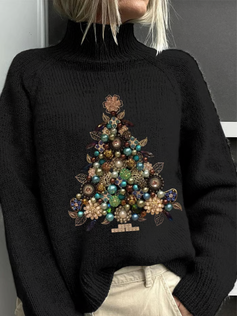 Miriam™ | Christmas Tree-print Sweater