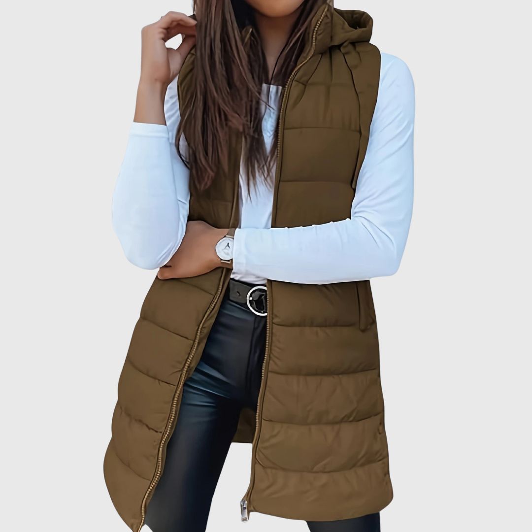 RAIN - Hood Long Puffer Vest