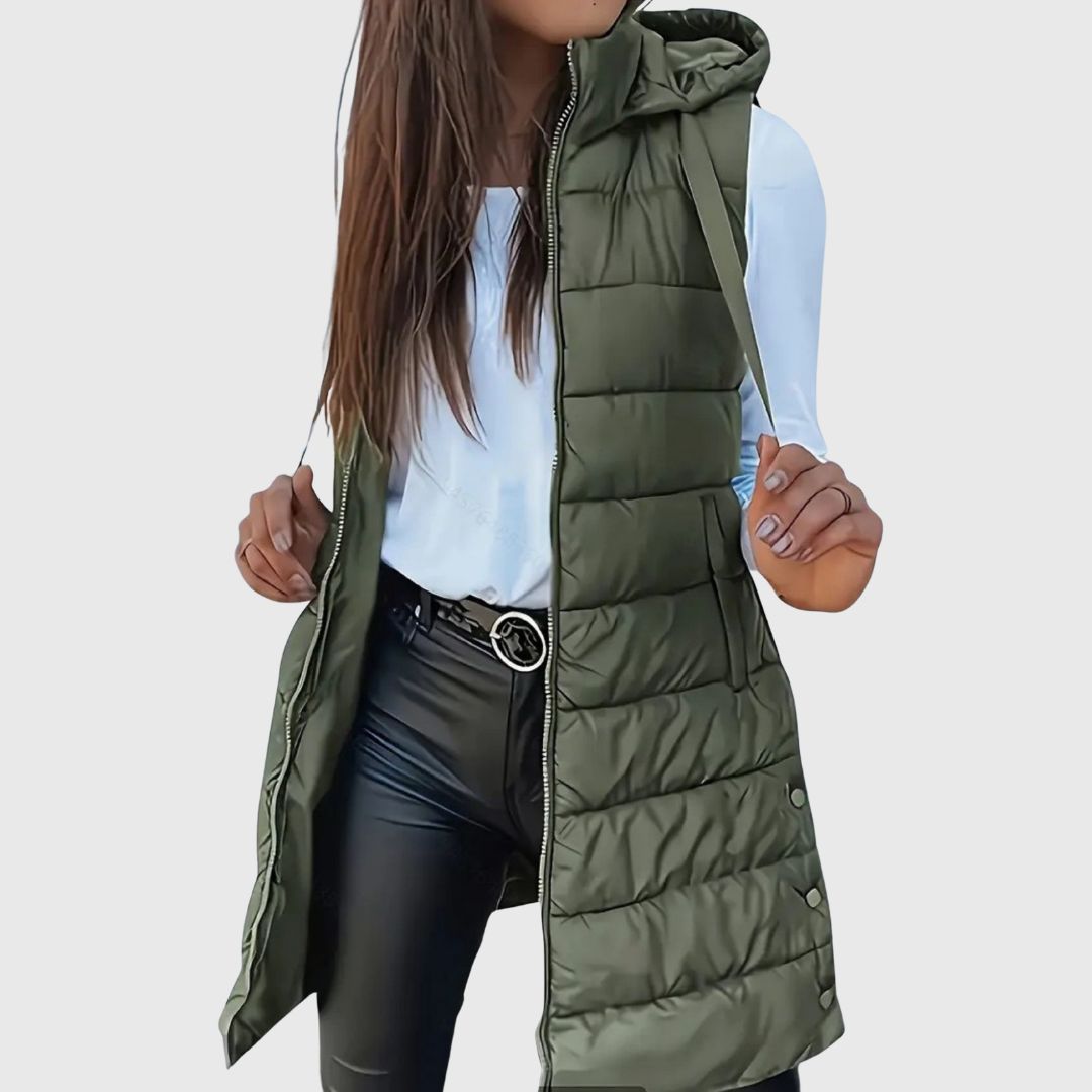 RAIN - Hood Long Puffer Vest