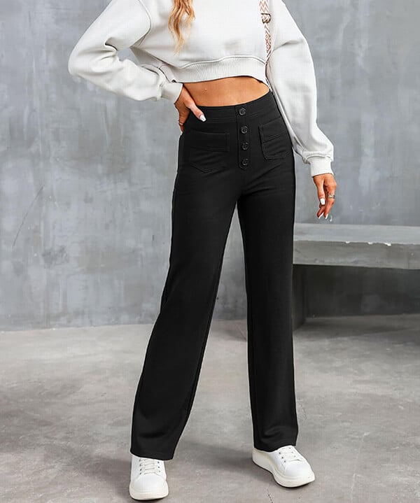 Sara™ | High-waisted elastic casual pants
